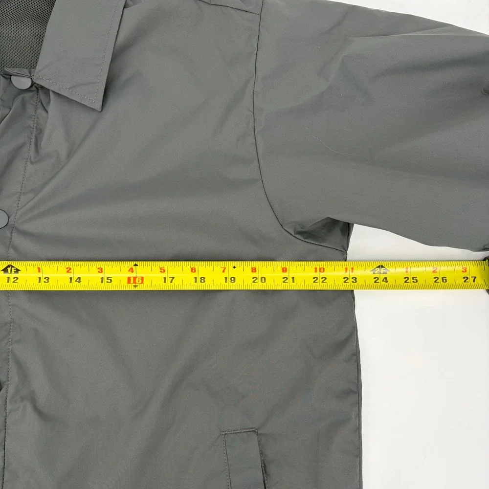 BCG Mens Training Coach Jacket Gray Snap Front Mesh Lined‎ Windbreaker Size S